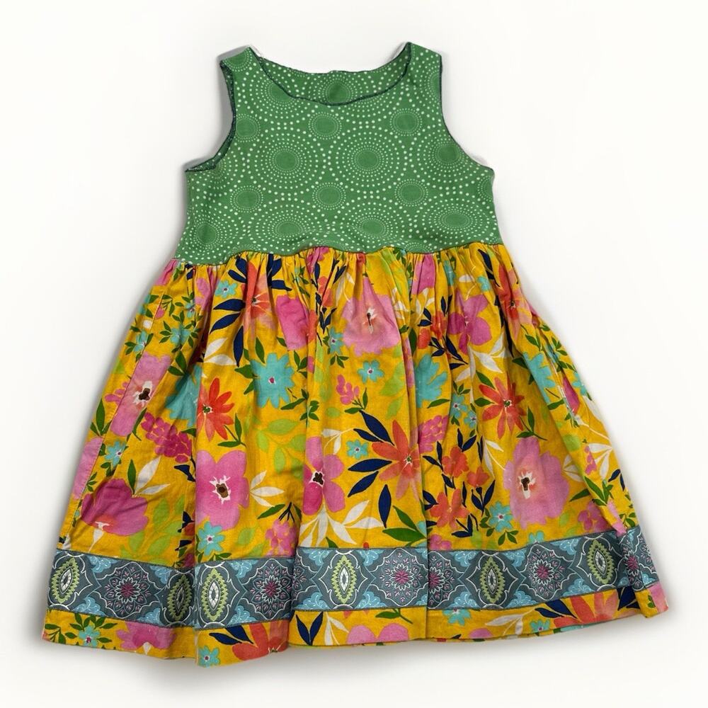 Matilda Jane Platinum Sara Top Green and Yellow Floral Size 6